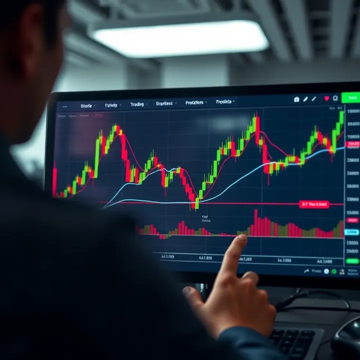Overview of Stock Market Trends on a Demo Trading Platform Graph showing stock market trends on a digital trading platform
