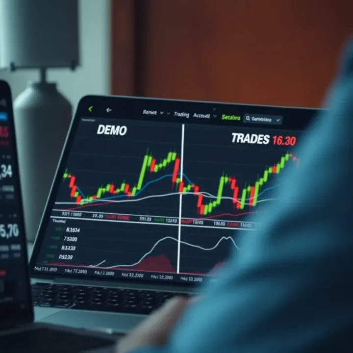Comparison chart illustrating differences between demo and real trading accounts
