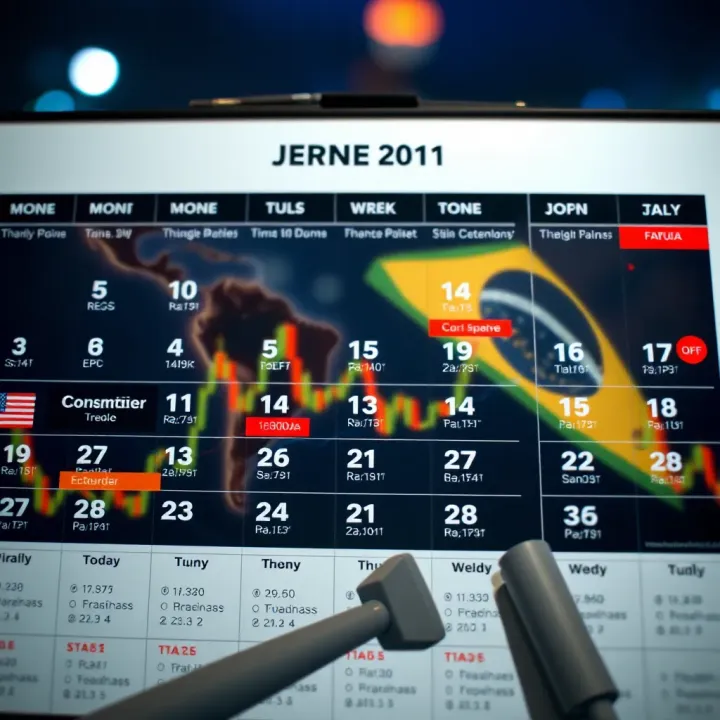 Calendar of Significant Economic Events Impacting Brazil's Market Calendar marking important economic event dates affecting Brazil's market