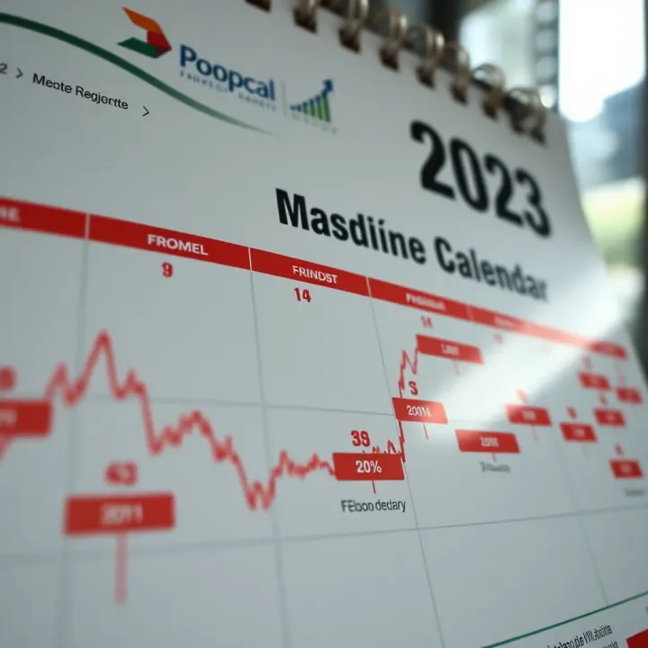 Detailed calendar showing key financial events and economic indicators throughout the year