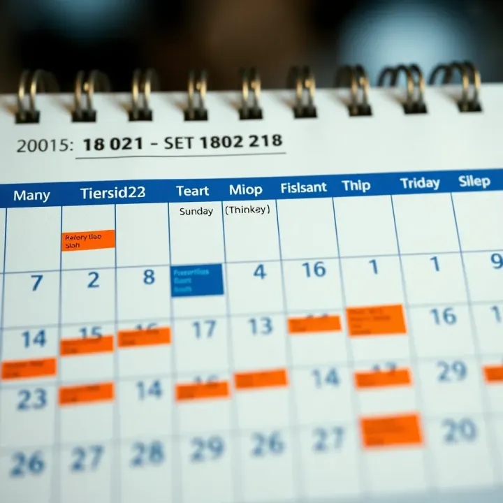 Calendar showing key economic events and financial dates for investors
