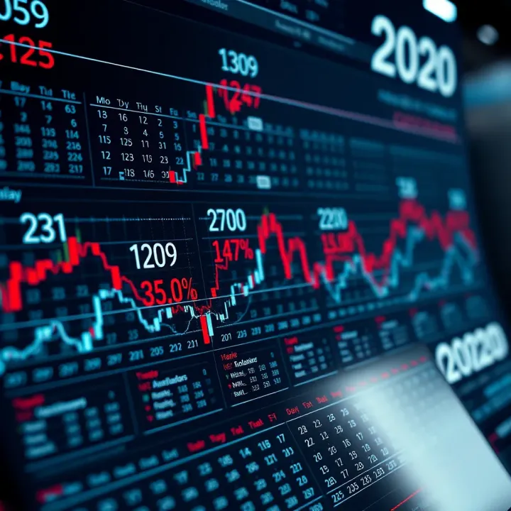 Calendar displaying key economic events and dates for market analysis