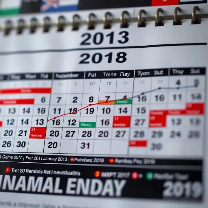 Financial calendar highlighting key economic events and dates for strategic planning