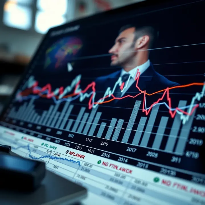 Graph showing inflation rates, unemployment trends, and industrial activity over the year