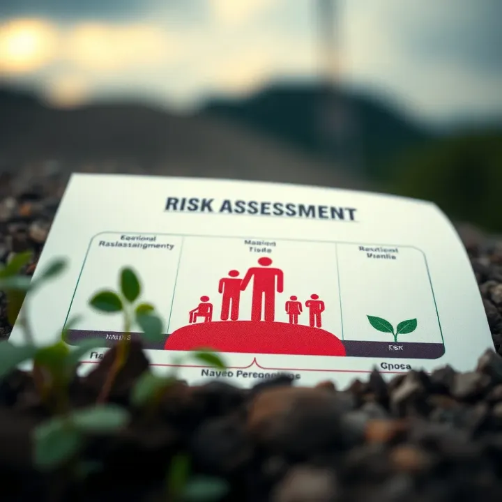 Diagram illustrating environmental risk assessment methods and their impact on sustainability