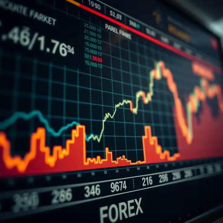 Graph depicting currency exchange rates illustrating Forex market fluctuations