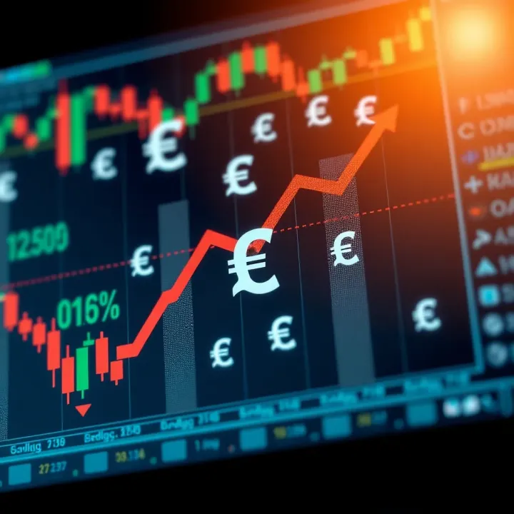 Illustration showing currency symbols and arrows representing Forex trading strategies