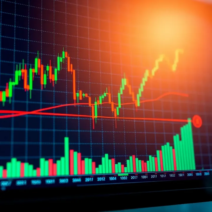 Financial chart illustrating support and resistance levels for market analysis