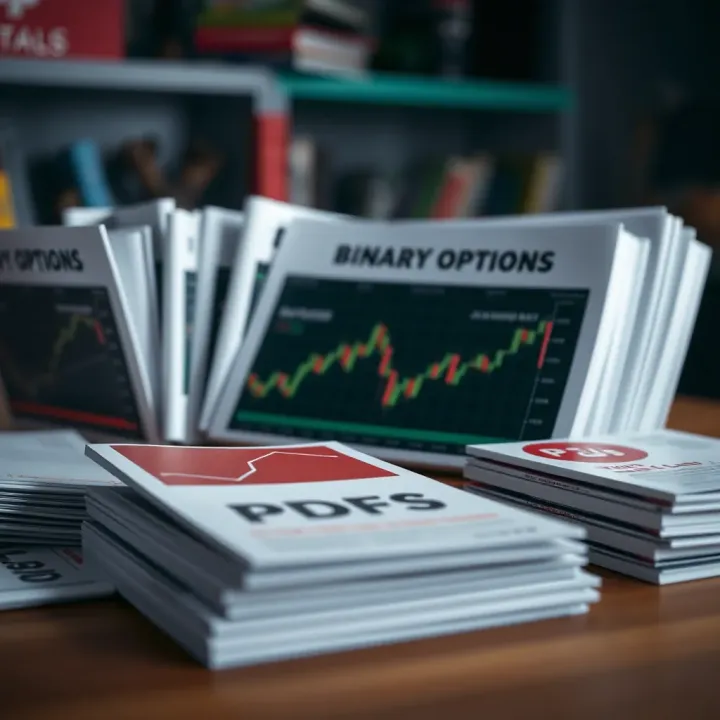 Collection of PDFs and digital resources for learning binary options