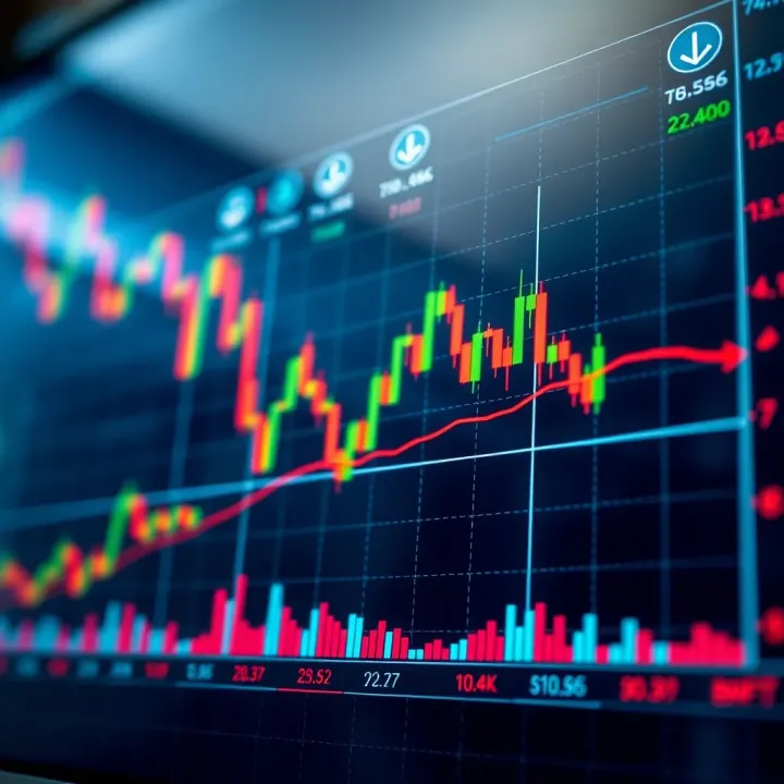Chart displaying forex currency pairs with fluctuating price movements