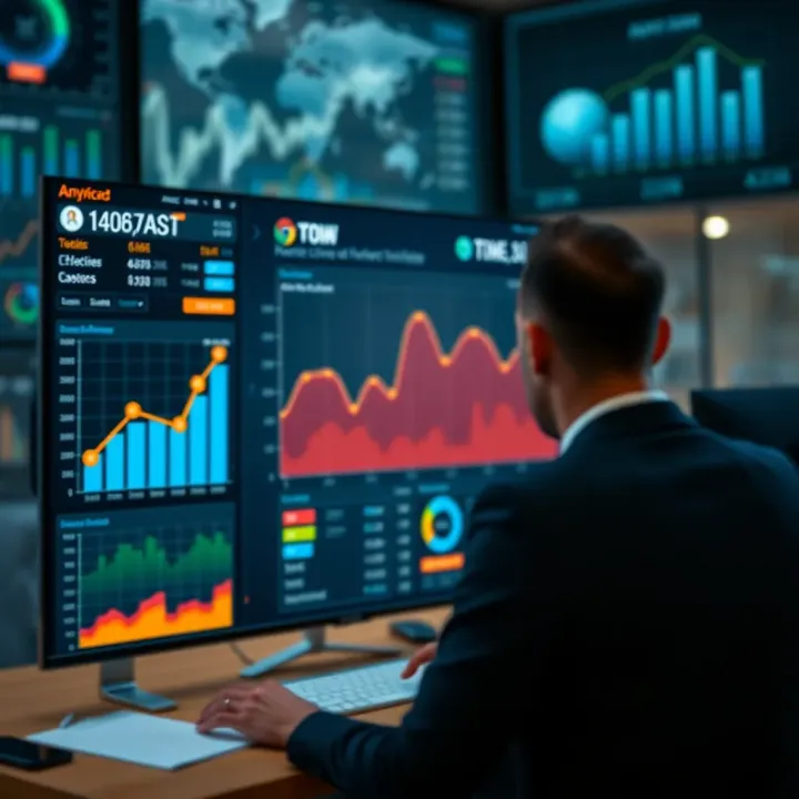Dashboard displaying key market data analytics and strategic insights