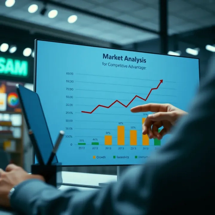 Market Analysis for Competitive Advantage Market analysis chart showing competitive positioning and growth opportunities
