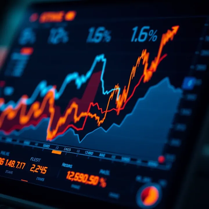 Graph showing market trends and competitive analysis