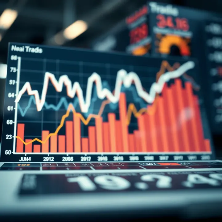 Graph showing market trends and data analysis