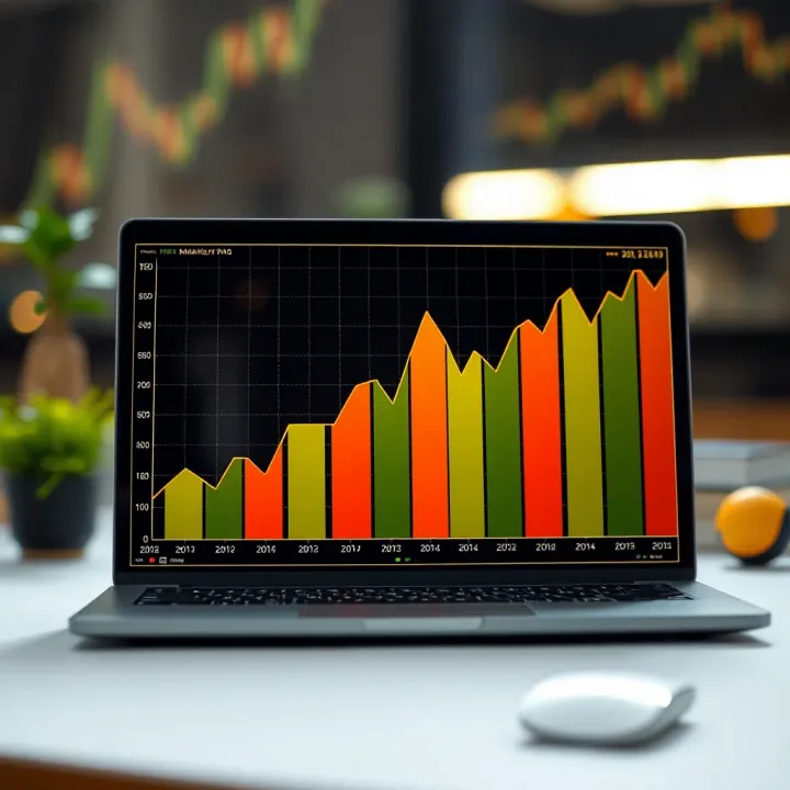 Graph Showcasing Market Trends Using PNG for Visual Clarity Graph illustrating market trends with clear color-coded segments enhancing data interpretation