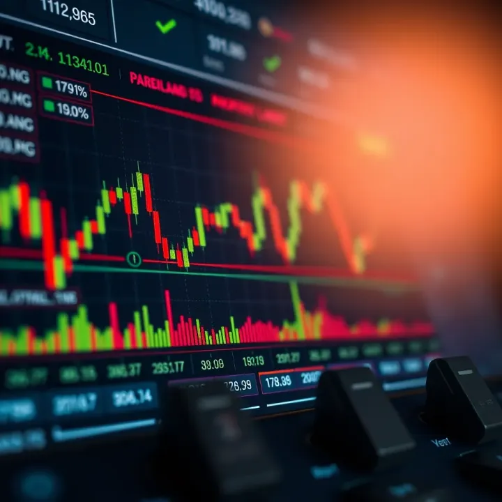 Chart showing risk management and financial control with Martingale strategy in binary options