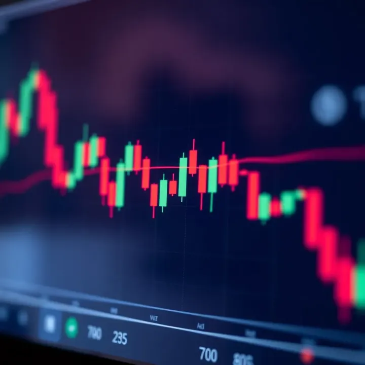Candlestick chart showing price action with clear support and resistance levels marked
