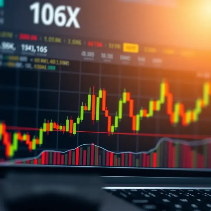 Candlestick chart illustrating price action movements in a financial market