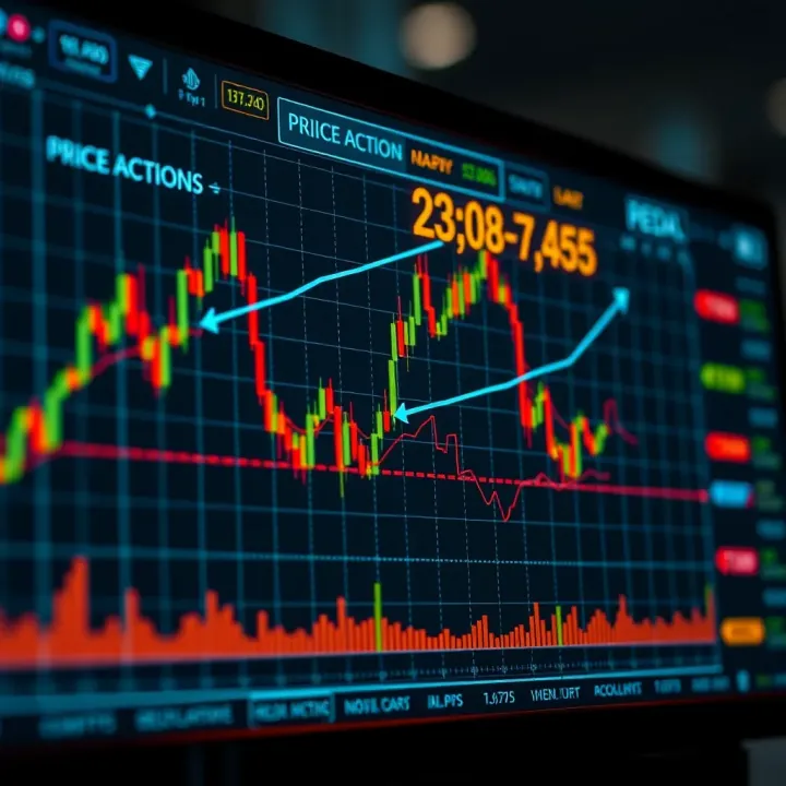 Graph illustrating key price action strategies applied to improve trading outcomes in binary options market