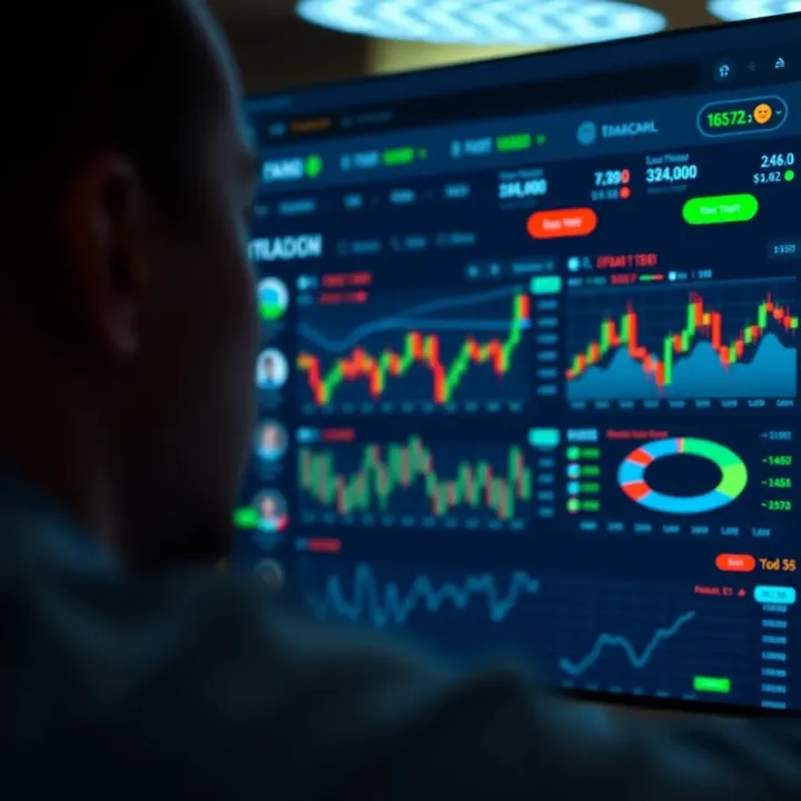 Dashboard showing live financial data and trader profiles on a copy trading platform