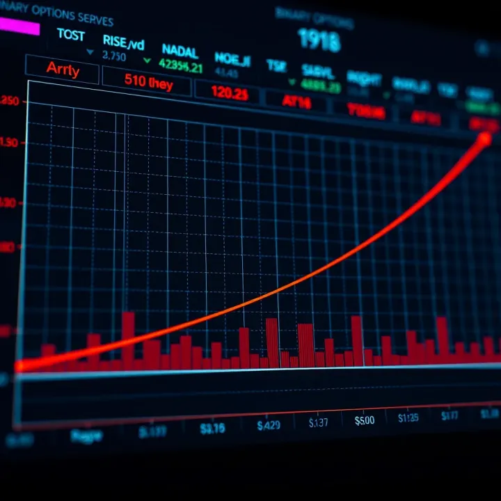 Graph illustrating probability distribution curves for binary options outcomes