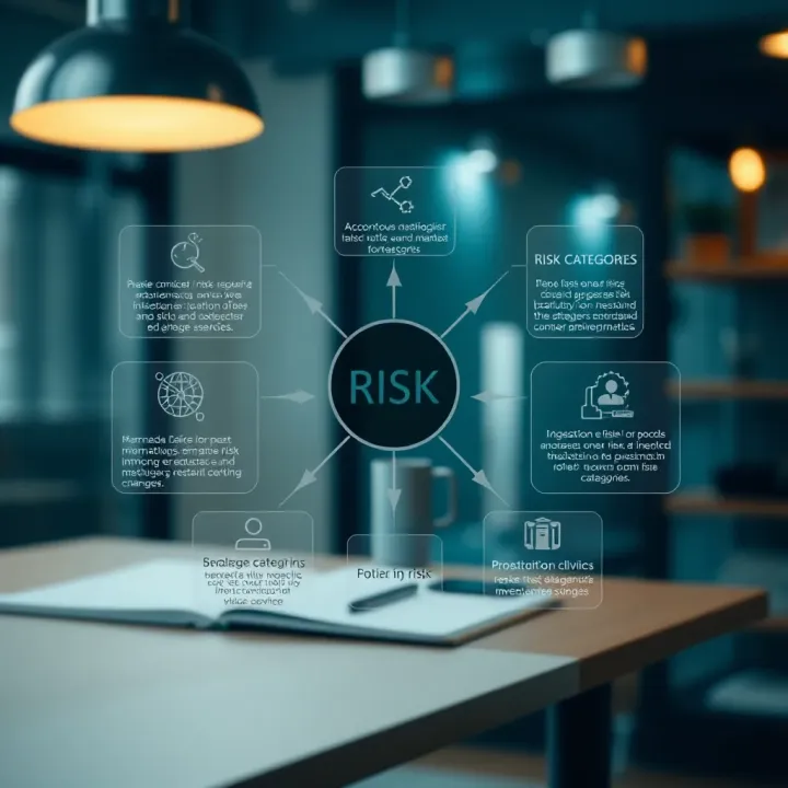 Diagram illustrating various risk categories and their interconnections in business management