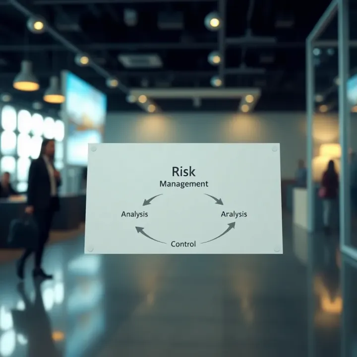 Flowchart depicting the risk management cycle including identification, analysis, control, and monitoring phases
