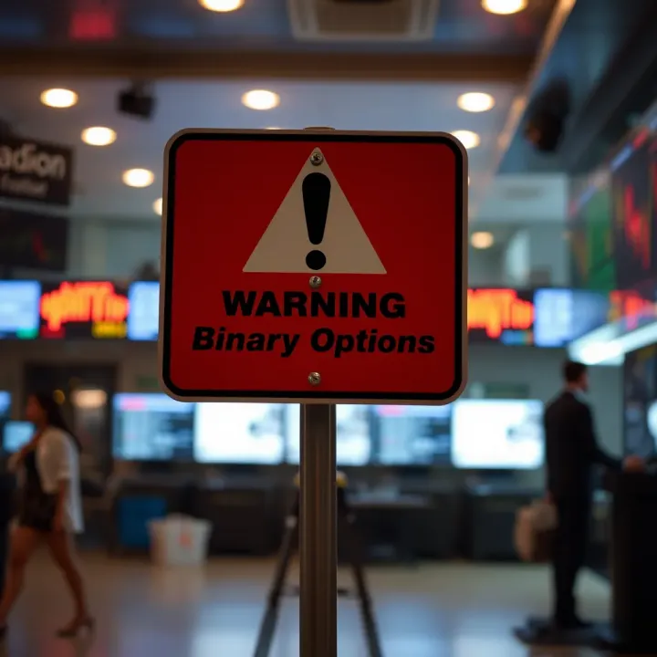 Understanding Risks in Automated Binary Options Trading Warning sign emphasizing risks associated with automated binary options trading