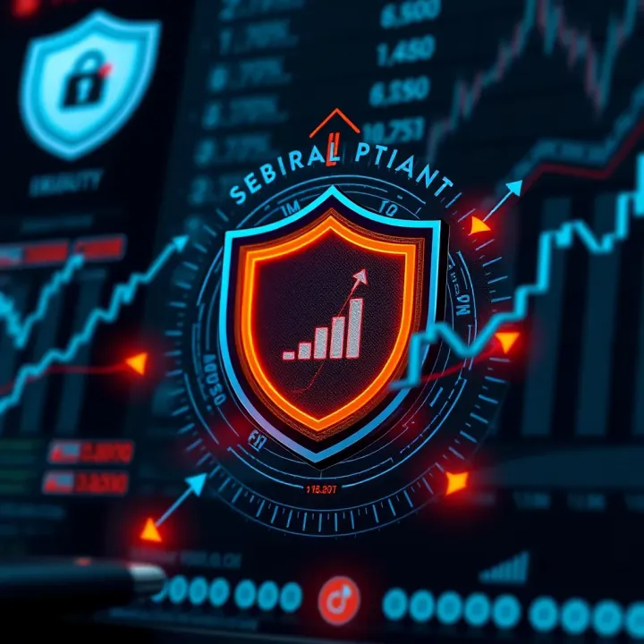 Graphic depicting secure investment strategies with protective shields and financial growth symbols