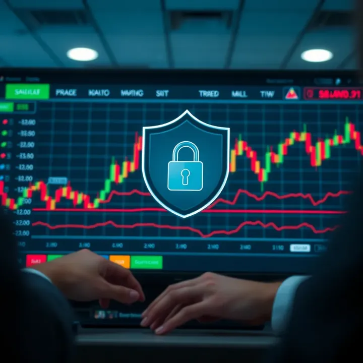 Illustration of secure binary options platform with safety features