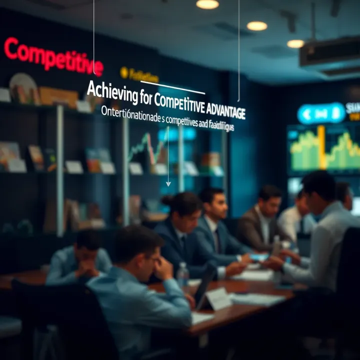 Strategies for Achieving Competitive Advantage Visual representation of strategic competitiveness highlighting differentiation tactics and competitive positioning