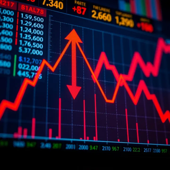 Graph showing the upward and downward movement of binary option trading values