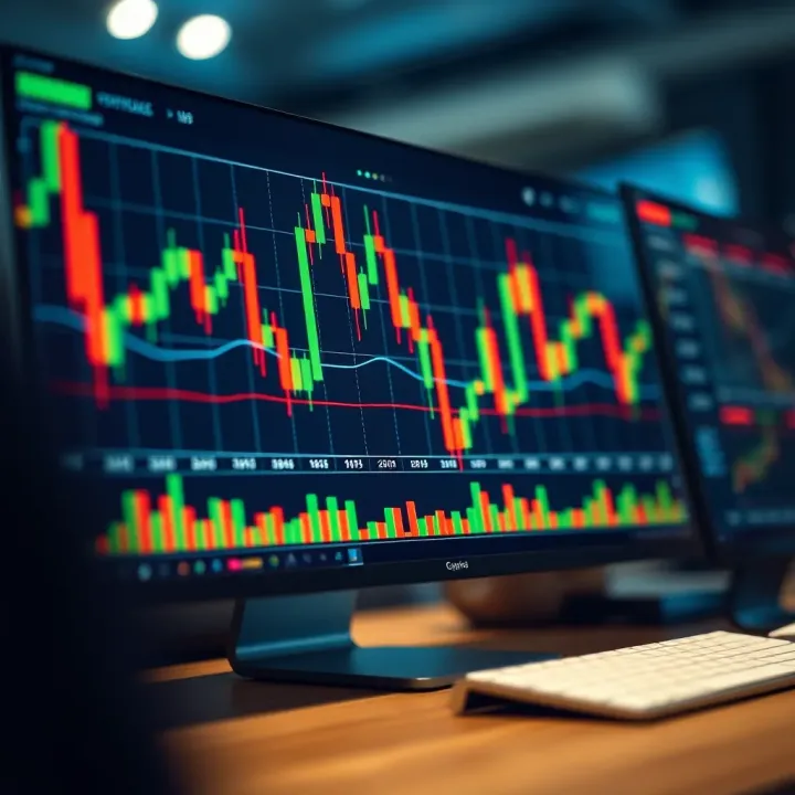 Digital interface showing automated trading signals for binary options