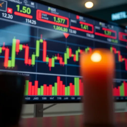 Chart showing candlestick patterns used in price action trading to analyze market trends