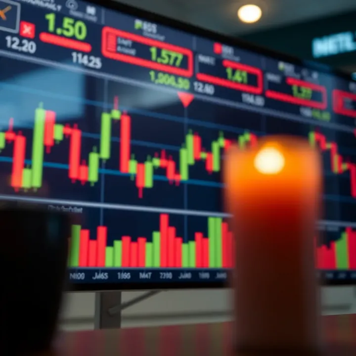 Chart showing candlestick patterns used in price action trading to analyze market trends