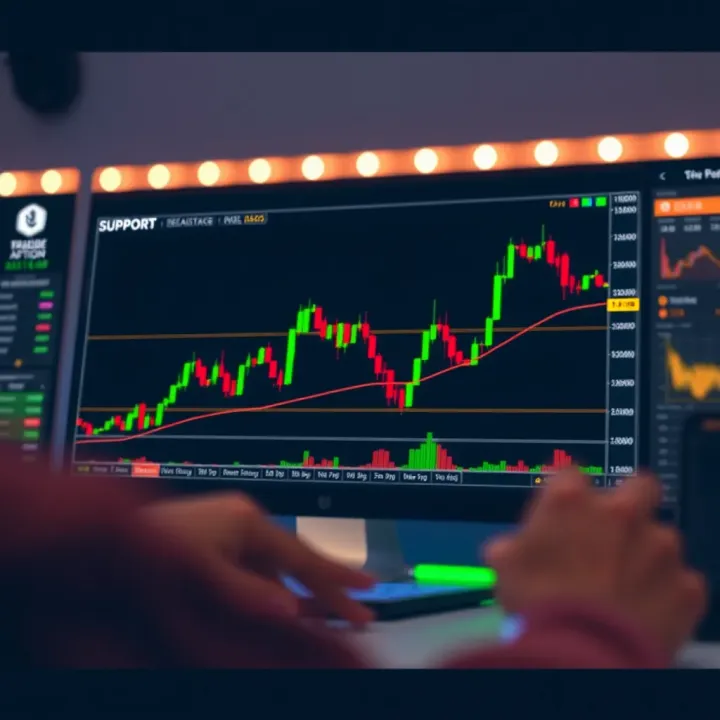 Illustration of key price action signals such as support and resistance levels on a trading chart